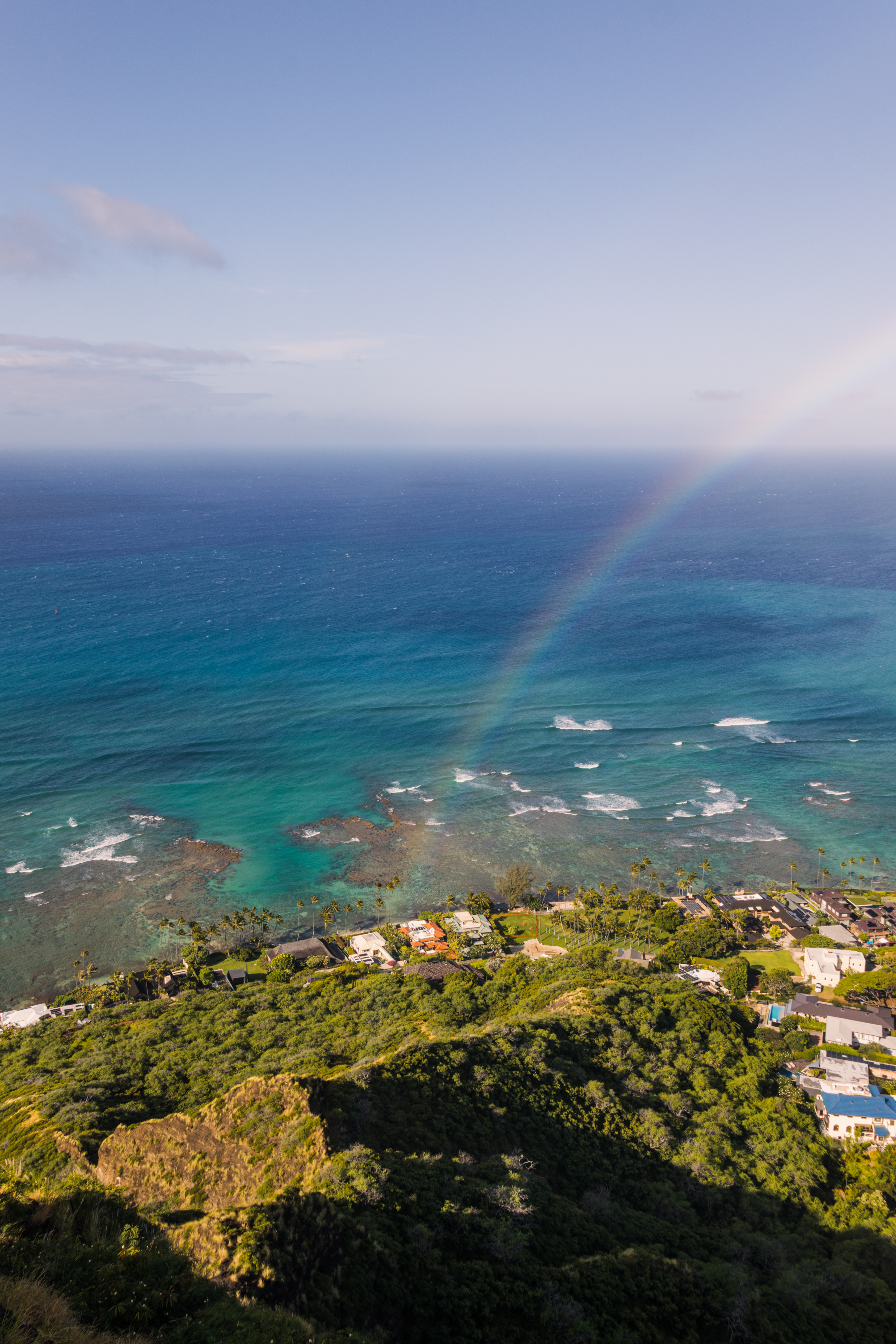 A rainbow over the ocean